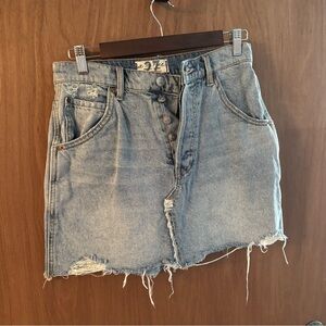 We the Free denim distressed skirt